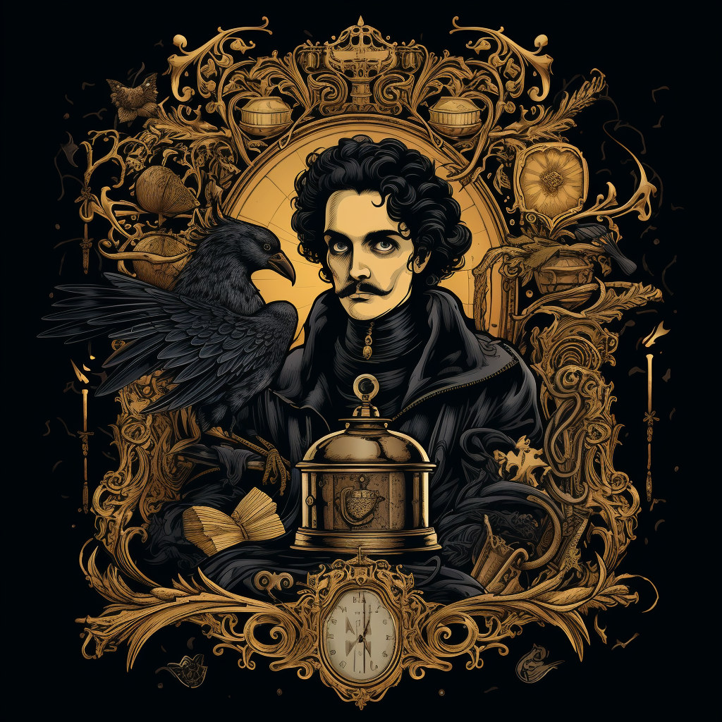 Edgar Allan Poe Tribute Amulet: Unveil the Mysteries of Prosperity, Good Luck, and Wealth product image