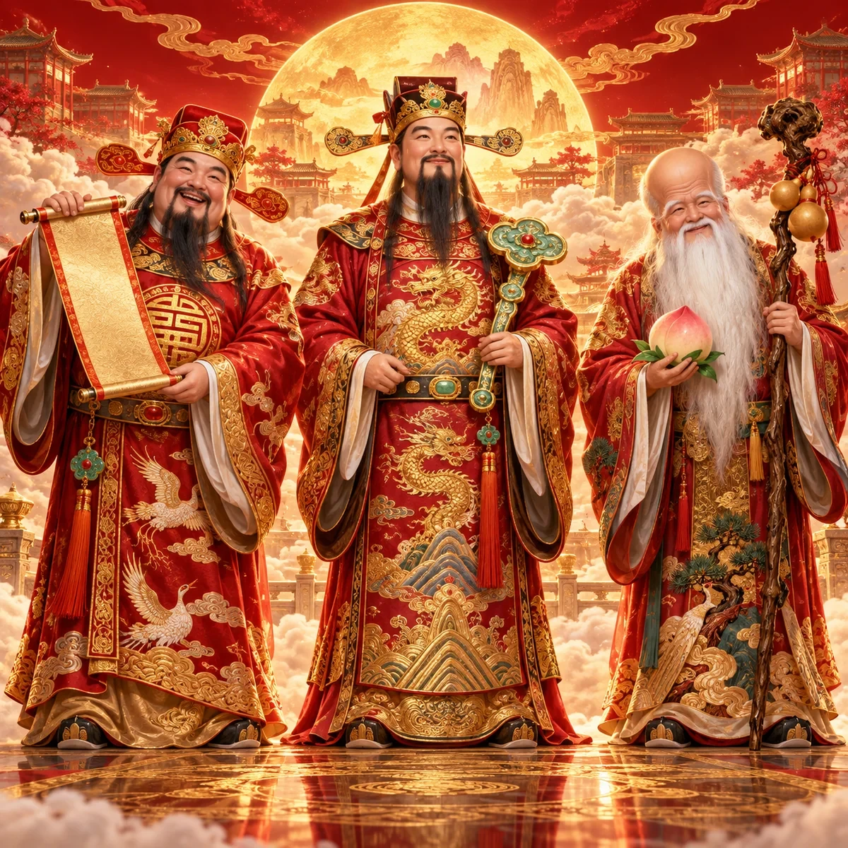 Fu Lu Shou Immortal Binding - Discover Your Fortune, Prosperity, and Longevity product image